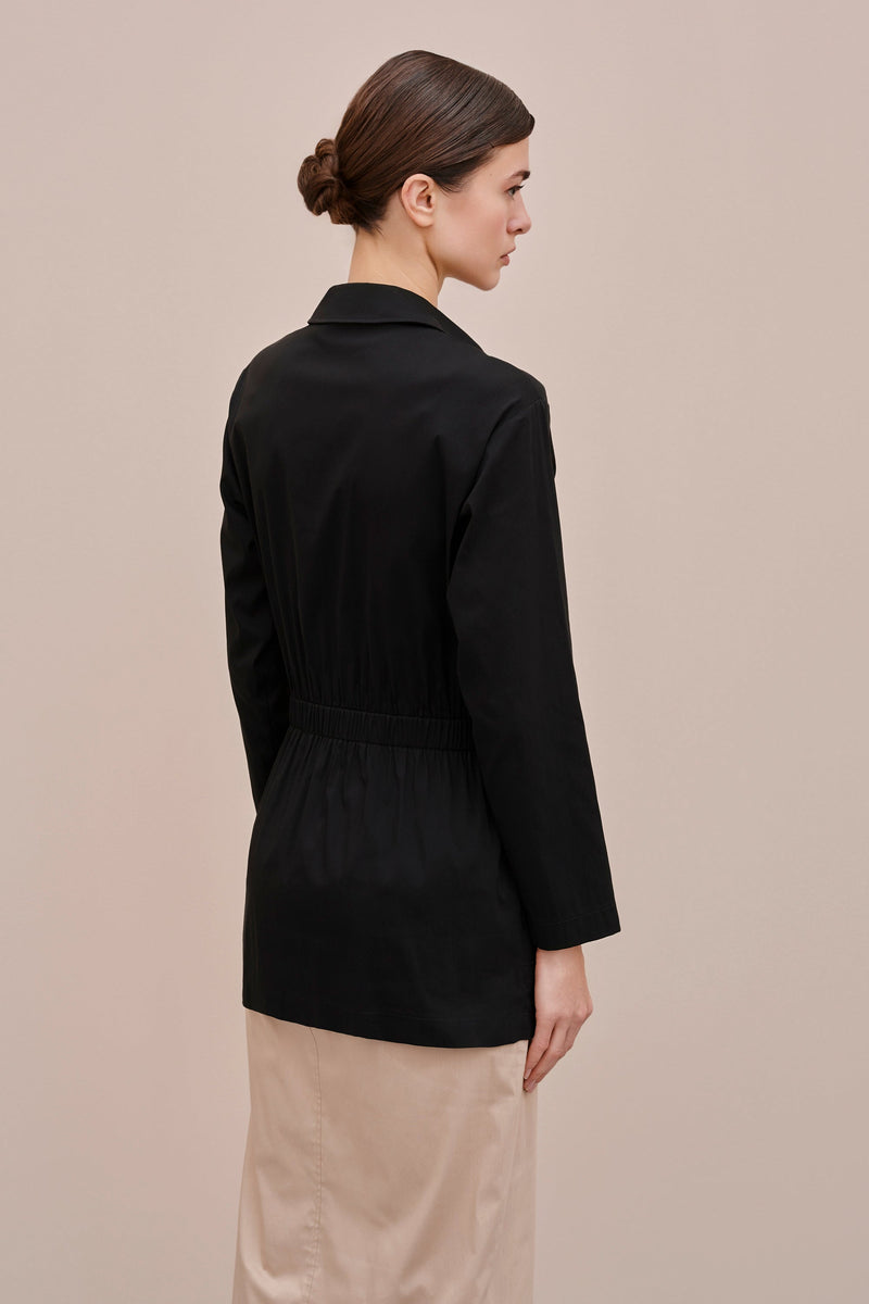 POPLIN SAFARI JACKET WITH PATCH POCKETS