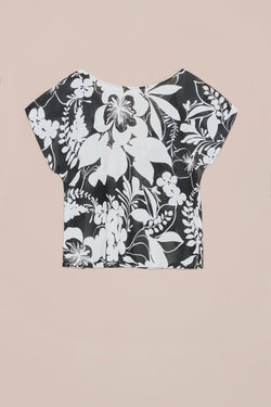 VISCOSE TOP WITH V NECK AT THE BACK