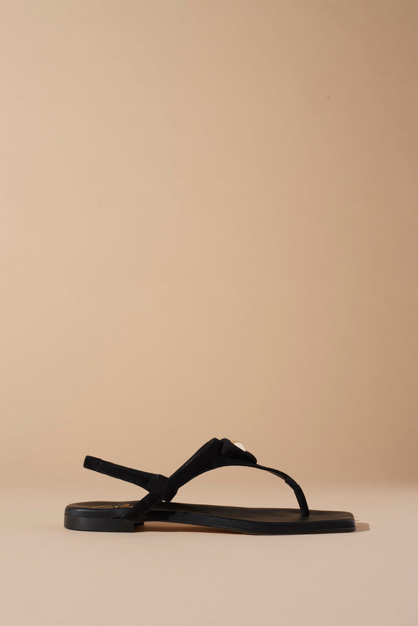 SUEDE FLIPFLOPS WITH GOLD STUDS